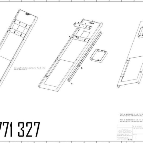 140771327 - DISTANCE PROFILE 1810X520X50 COMPL. SK700 MR EINF. POWDER COATED.